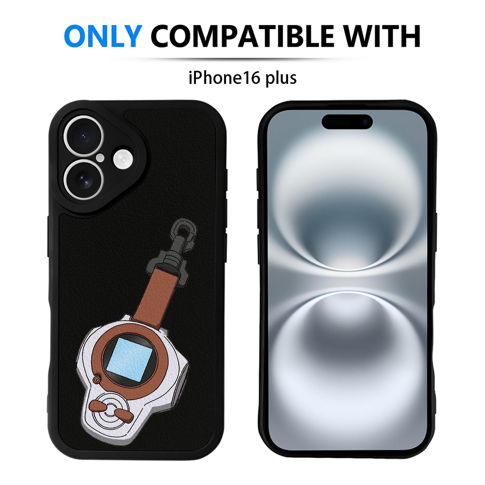（画像用） Digimon デジタルモンスター/デジモン 【iPhone 16シリーズ対応】シリコンスマホケース（レザー調） 材質：シリコン